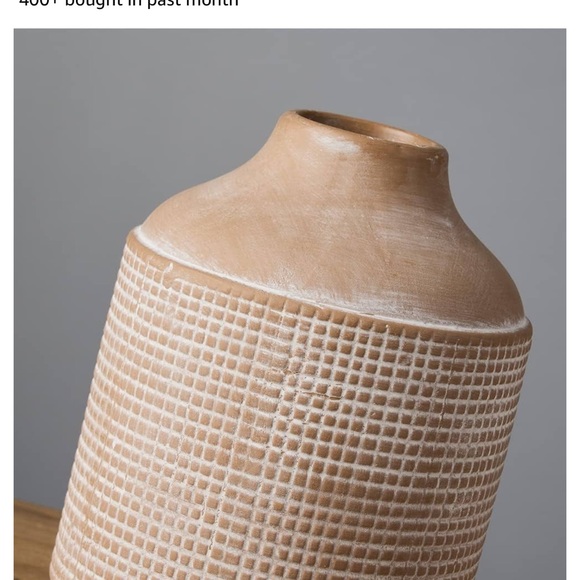 SIDUCAL Ceramic Rustic Farmhouse Vase, Sand Glaze Finish Boho Vase,Pottery decor - Picture 7 of 10